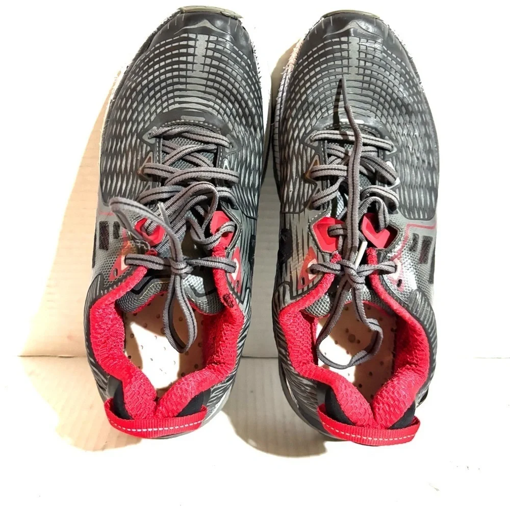 Hoka One Black gray and Red sneakers US size 8